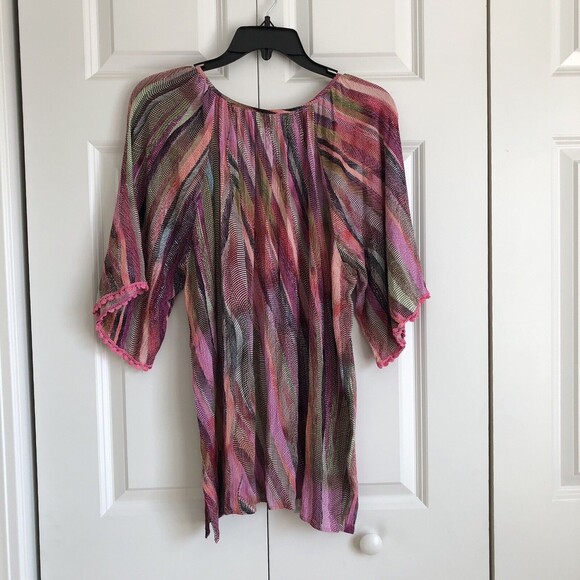 WEEKEND SUZANNE BETRO WOMENS BLOUSE TUNIC SIZE XL MULTICOLOR wg - Picture 2 of 8